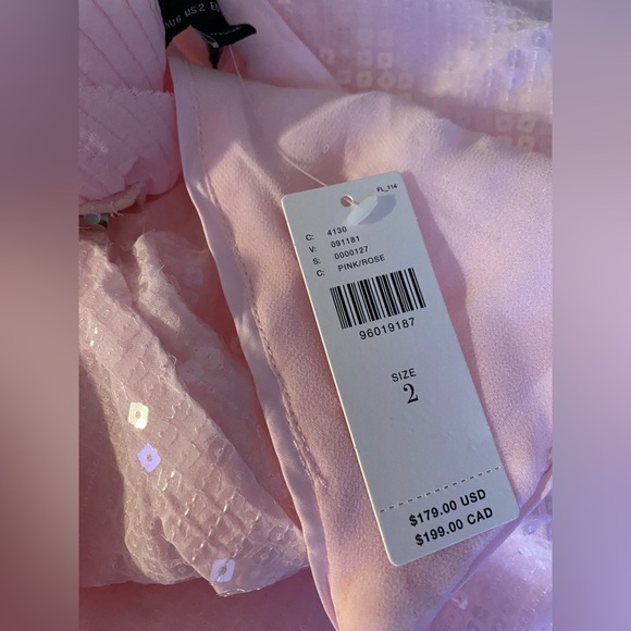 Bardot Aradia Sequin Halter Slip Dress size 2 pink new with tag nwt - Picture 5 of 5